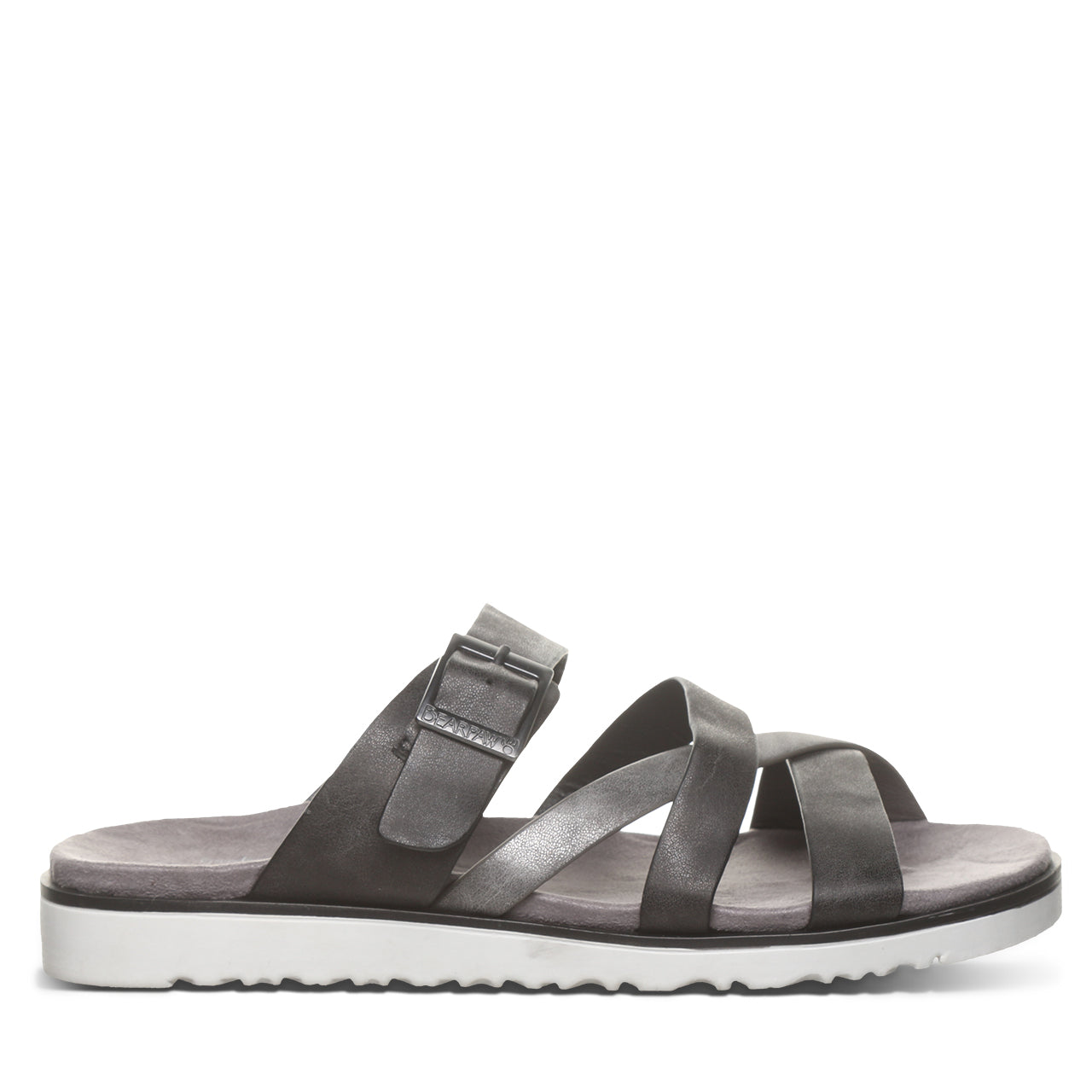 BEARPAW Women's Brea Sandal - Comfortable Pull-On With Stretchy Cross Straps (Black & Tan)