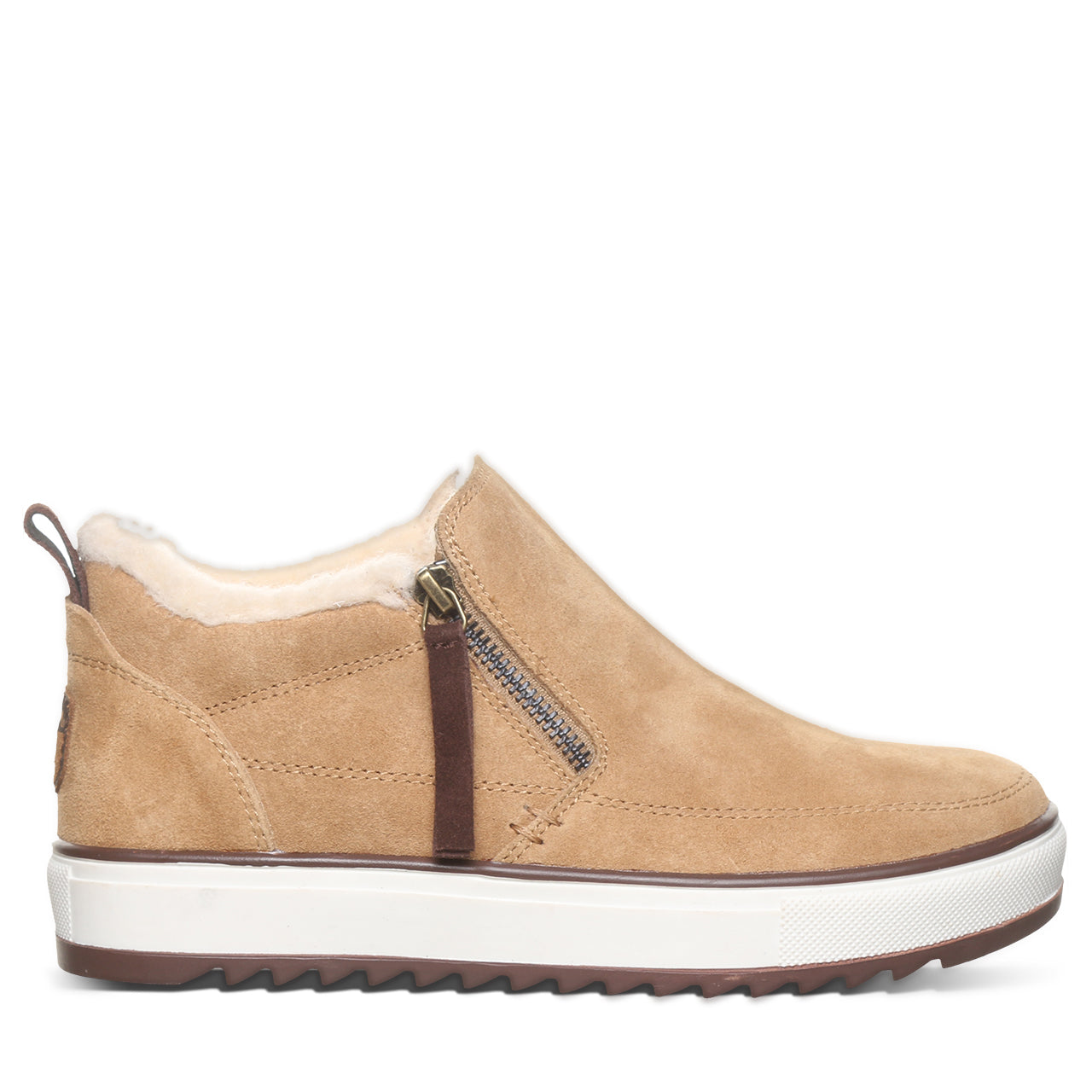 Amanza Iced Coffee Suede Slip-On Shoe With Side Zipper – BEARPAW Shoes
