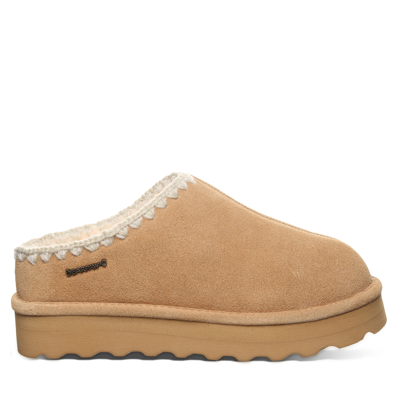 Crochet Martis Iced Coffee Platform Slipper With Crochet Trim