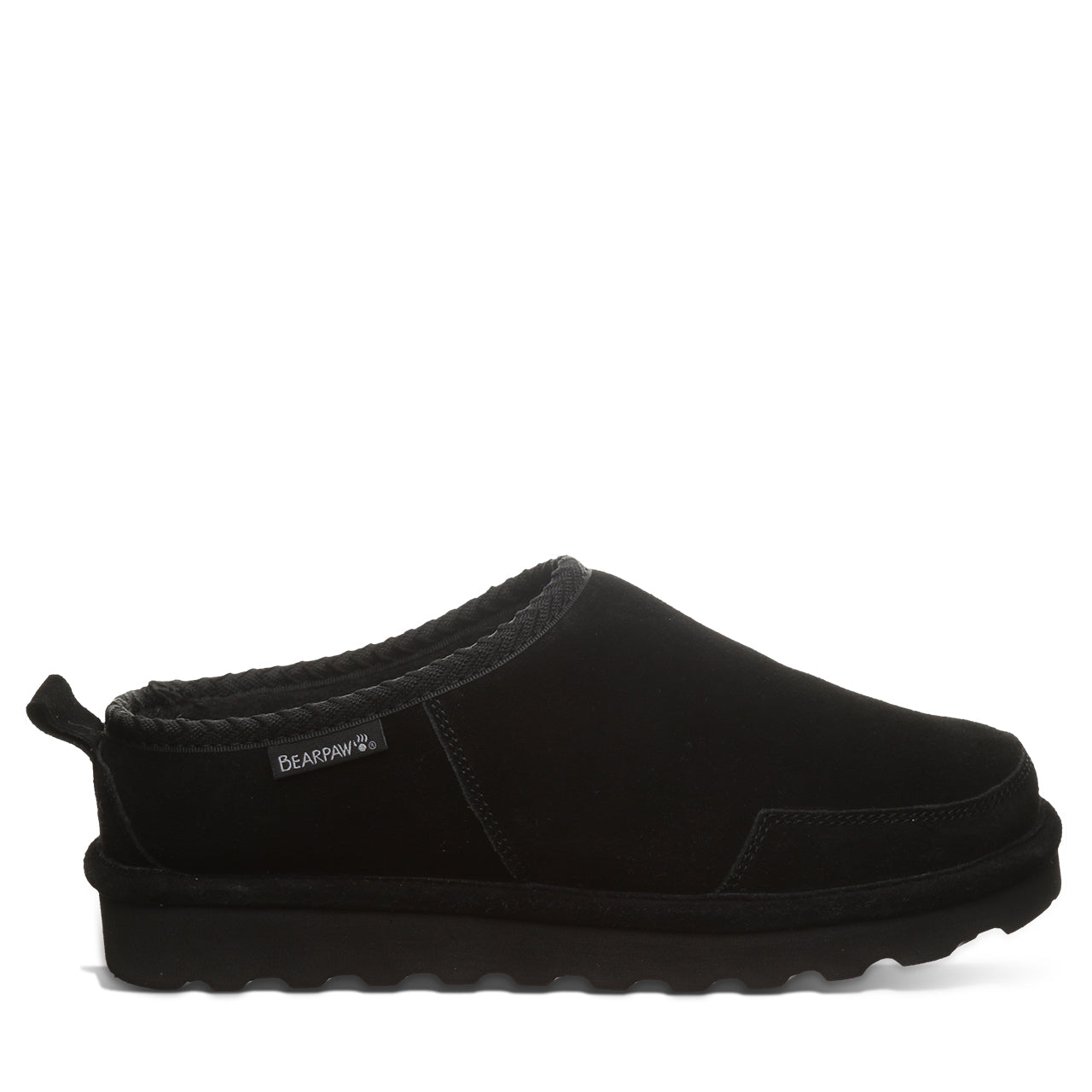 Damian Black Men's Suede Slipper With Wool Blend Lining – BEARPAW