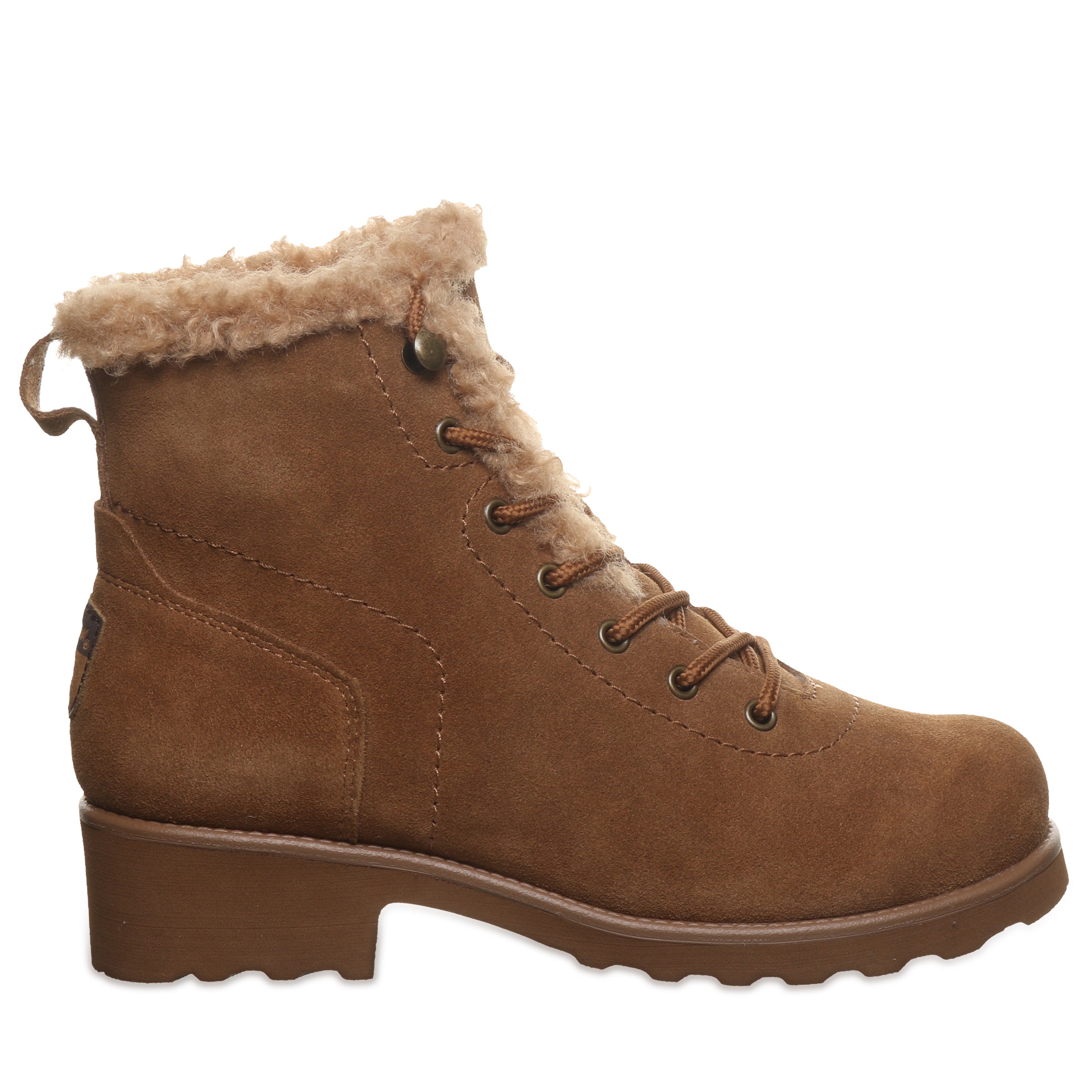 Caitlin Hickory Lace-Up Suede Boot With Sherpa Lining – BEARPAW Shoes