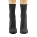 LADIES GEO TEXTURE ANKLET 2PK BLACK