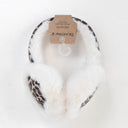 FAUX FUR EARMUFFS EGRET LEOPARD
