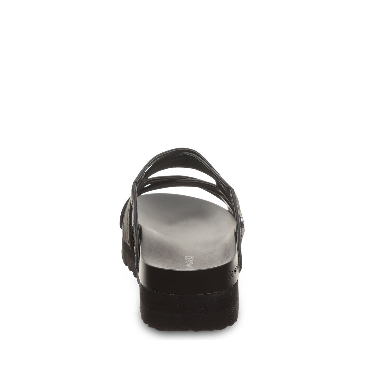 Crux Black Platform Sandal With Crisscross Straps – BEARPAW Shoes