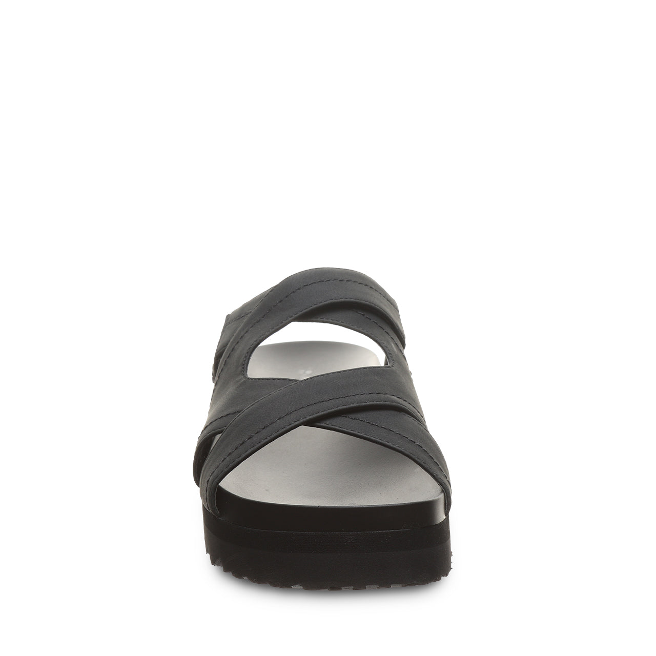 Crux Black Platform Sandal With Crisscross Straps – BEARPAW Shoes