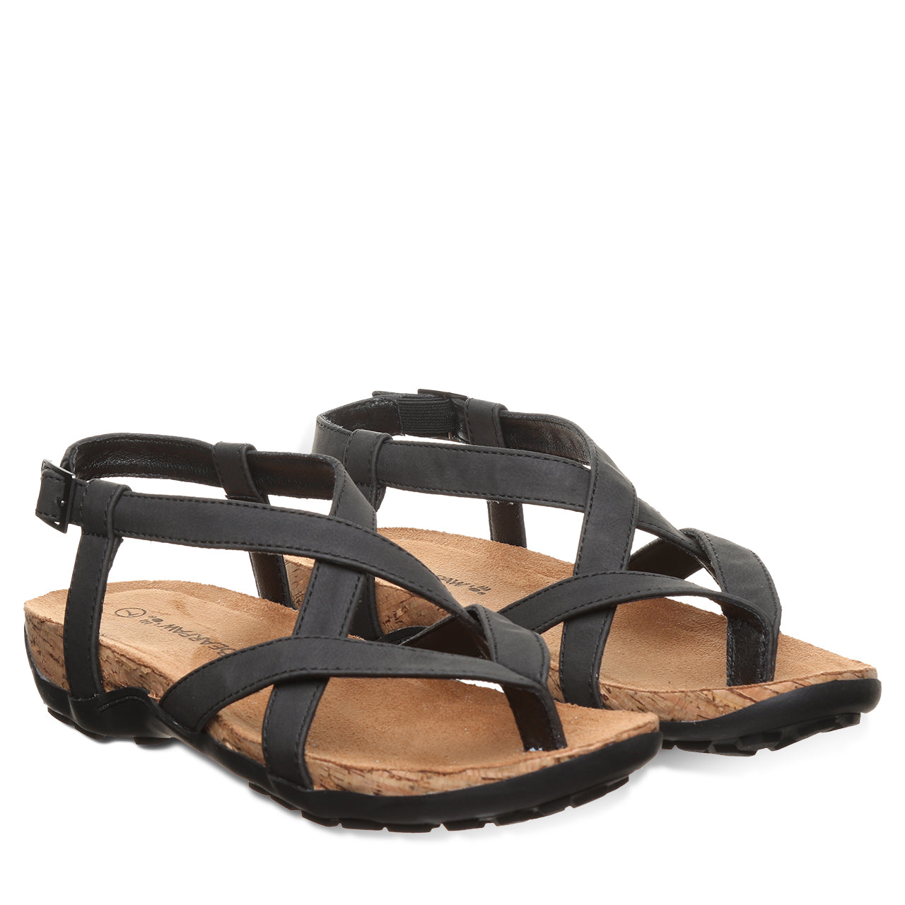 Casita Black Strappy Sandal With Cushioned Footbed – BEARPAW Shoes