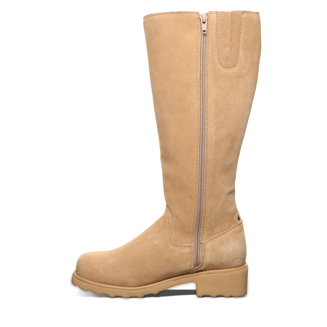 Audrina Iced Coffee Knee-High Suede Boot With Sherpa Lining