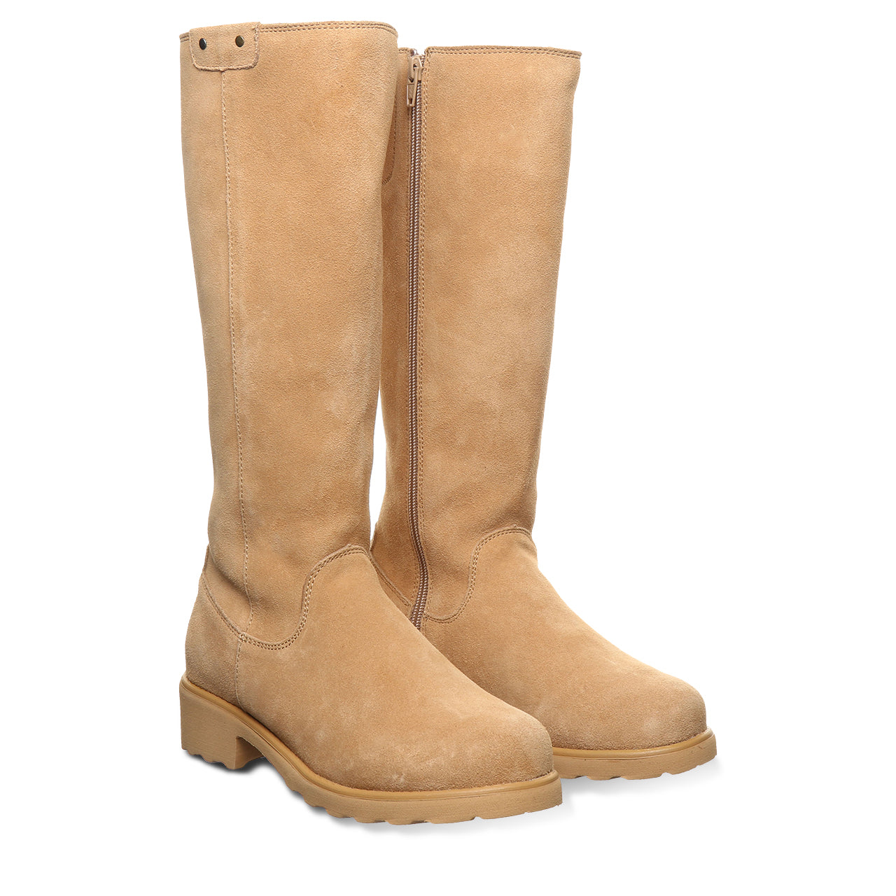 Audrina Iced Coffee Knee-High Suede Boot With Sherpa Lining