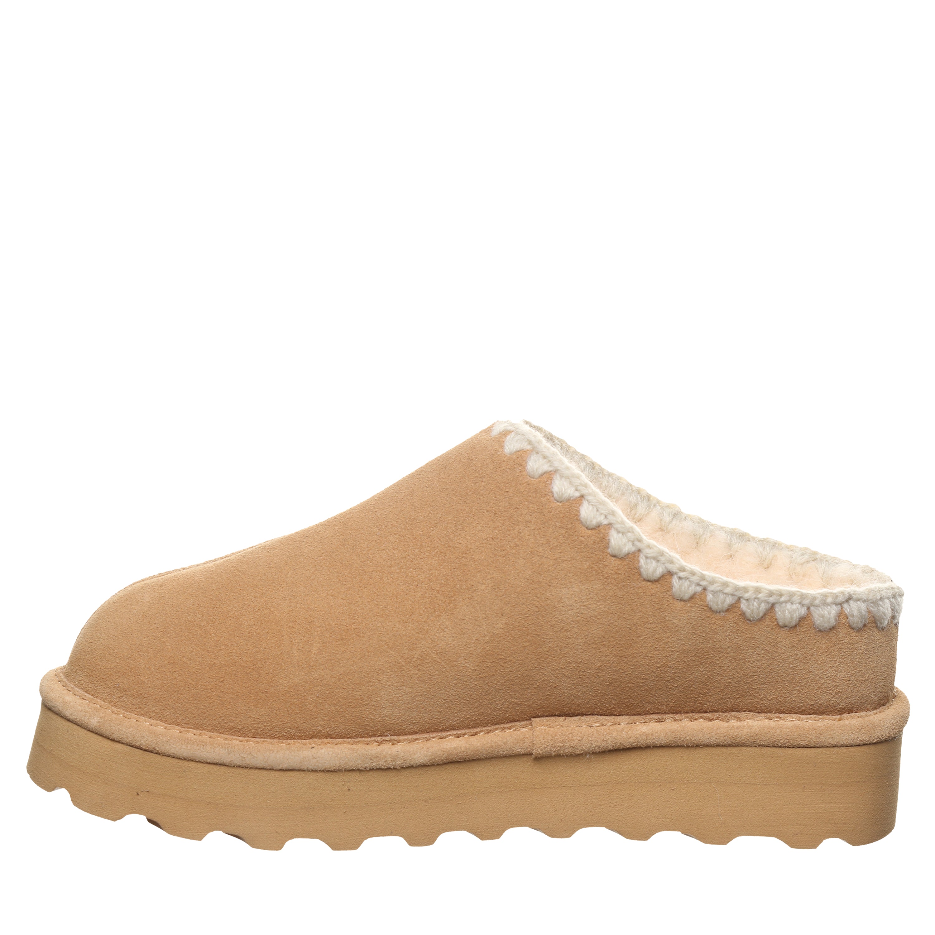 Crochet Martis Iced Coffee Platform Slipper With Crochet Trim