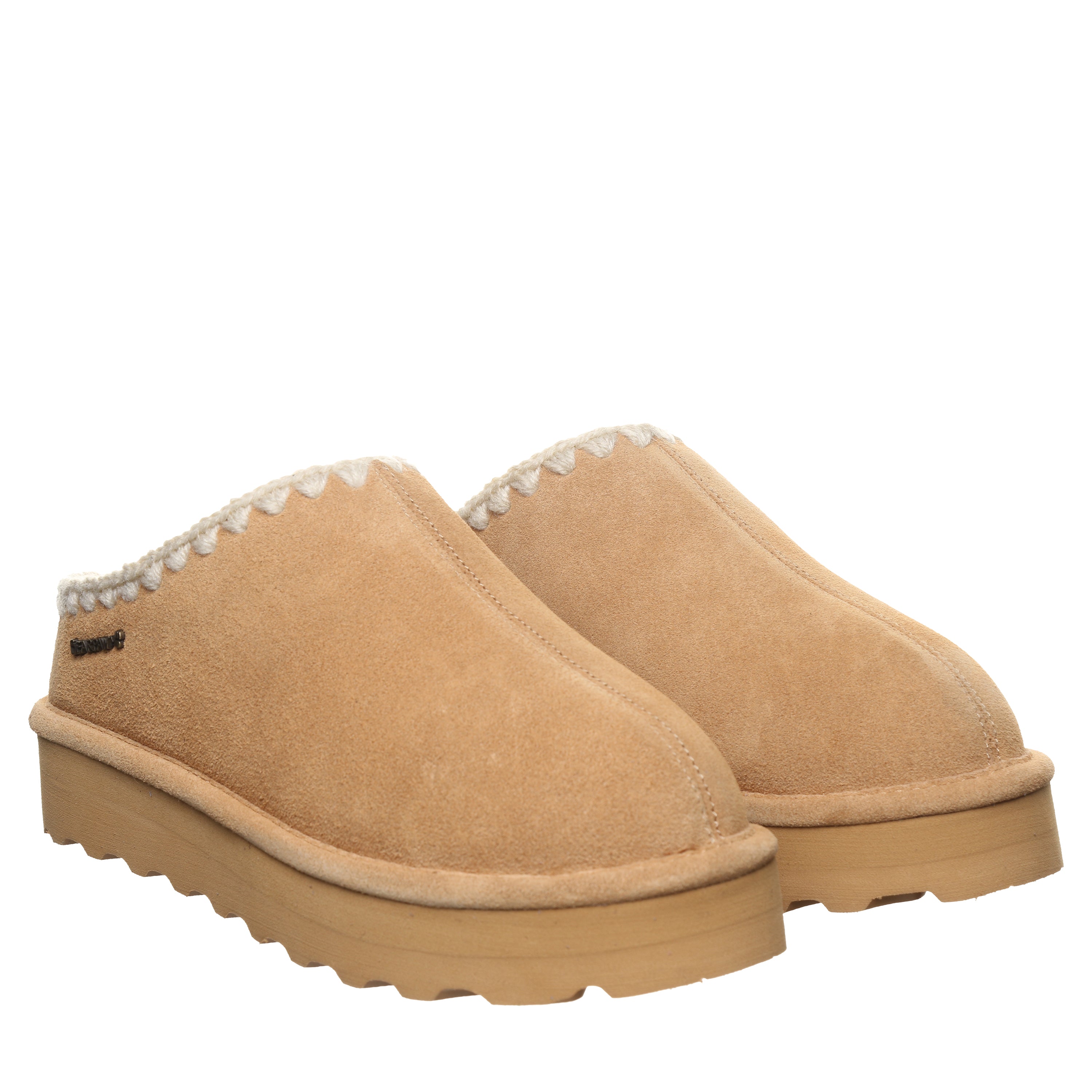 Crochet Martis Iced Coffee Platform Slipper With Crochet Trim