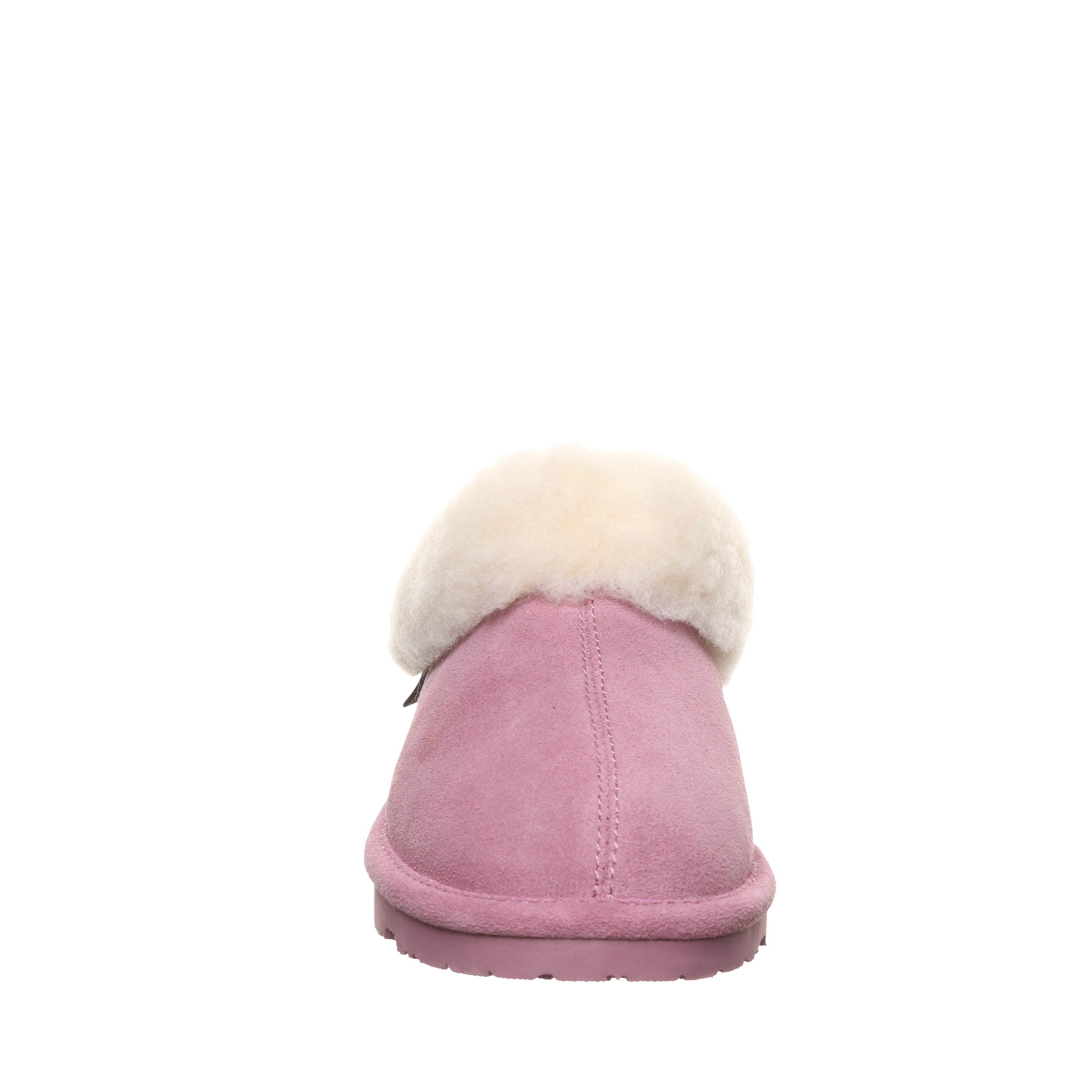Brina Youth Dusky Orchid Suede Clog Slipper With Faux Fur Collar