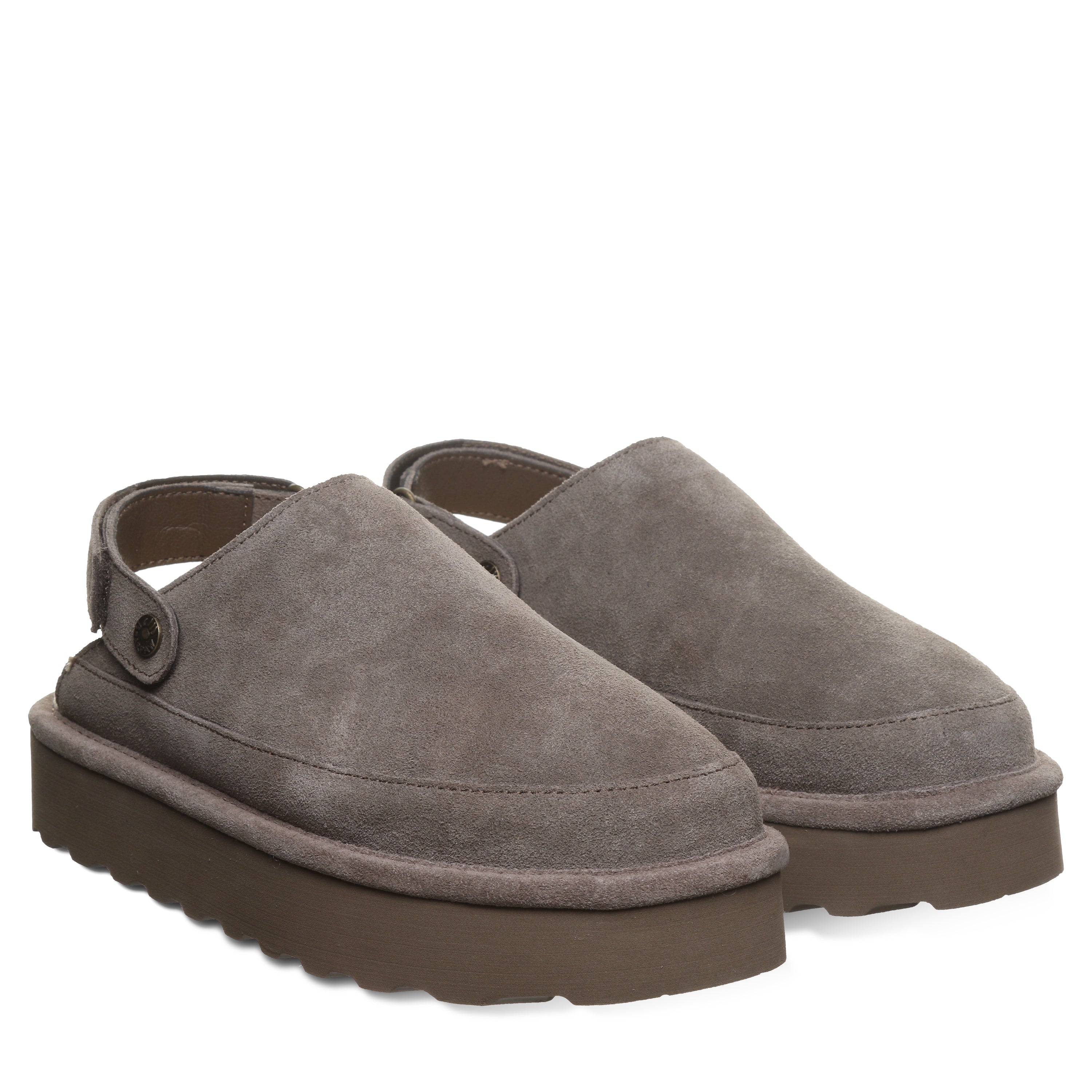 Brooke Morel Suede Platform Clog With Adjustable Heel Strap
