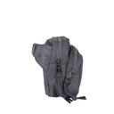 SQUARE DOUBLE ZIP WAIST BAG/SLING DARK GRAY