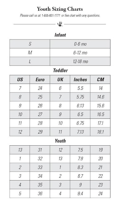 Kids' Sizing Chart